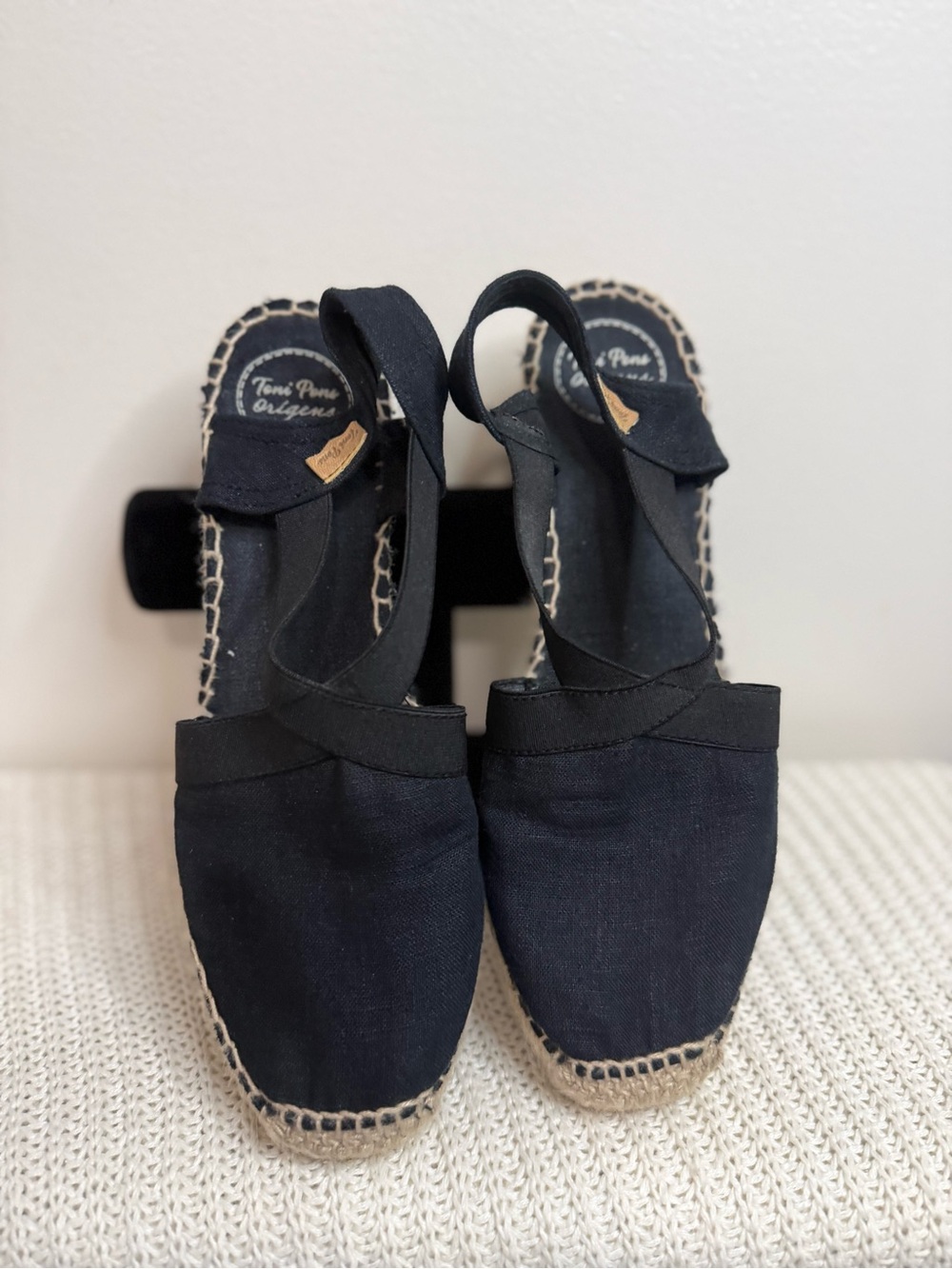Toni Pons Black Espadrille Slingback Wedges in size 10 (41)